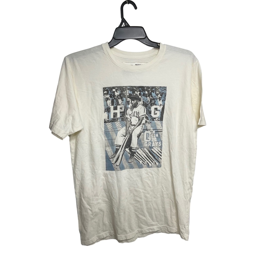 Roots of Fight Josh Gibson Homestead Grays T-Shirt Mens XL White Cotton USA Made